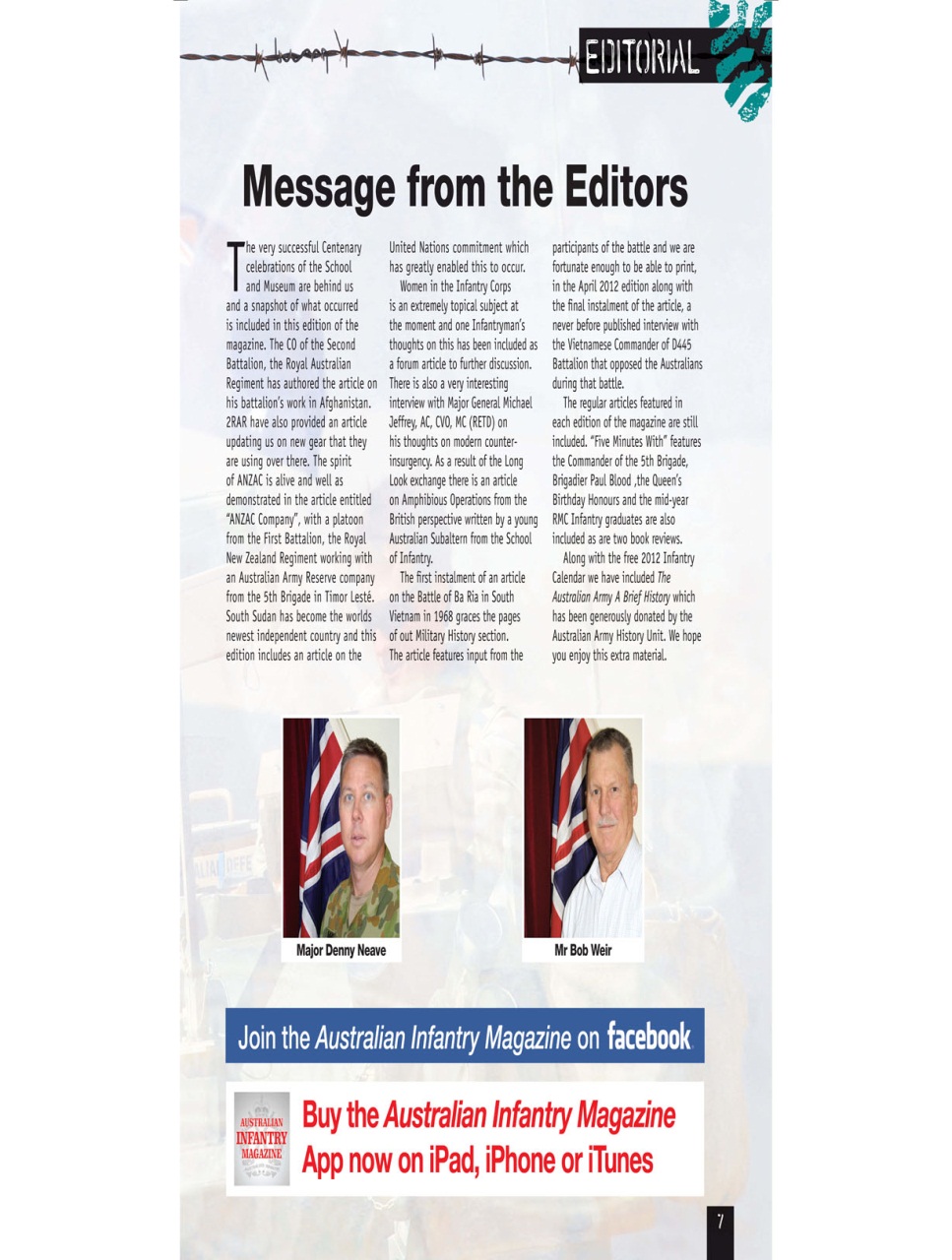 Australian Infantry Magazine Preview Pages