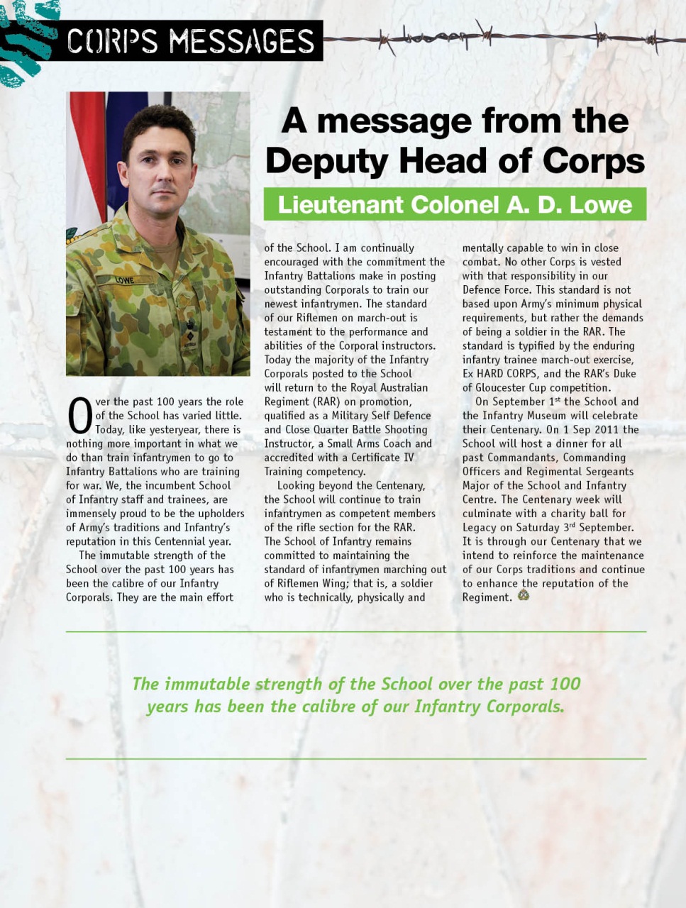Australian Infantry Magazine Preview Pages