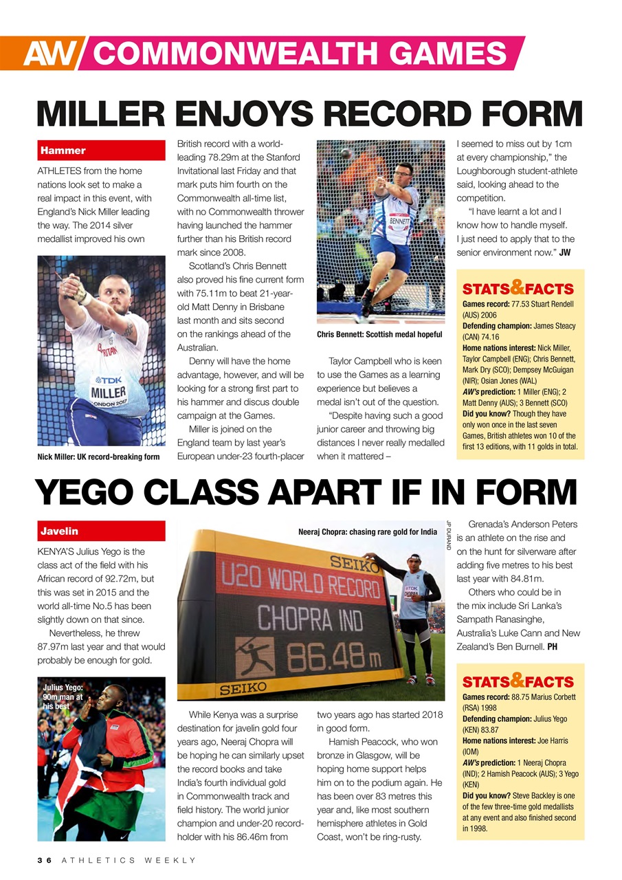 AW – Athletics Weekly Magazine Preview Pages