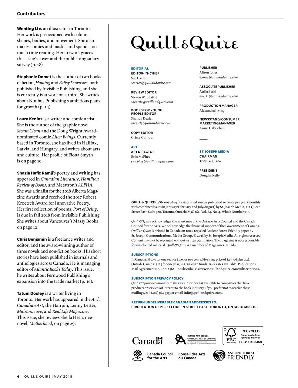 Quill & Quire Preview Pages