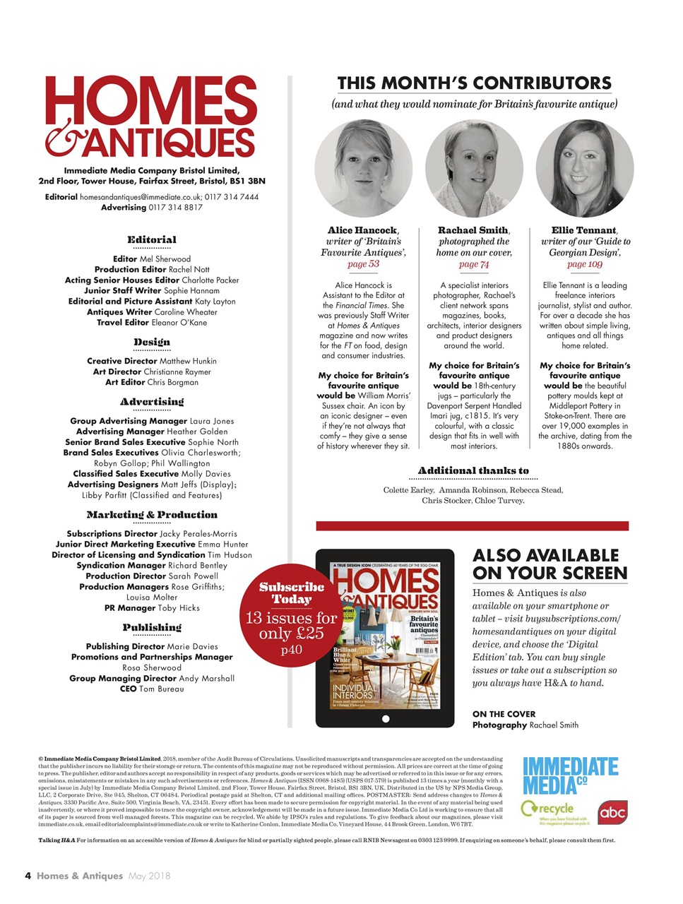 Homes & Antiques Magazine Preview Pages