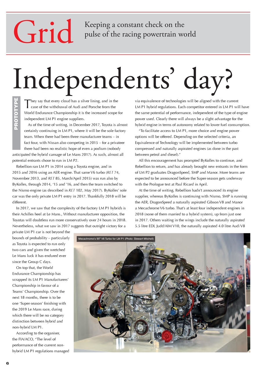 Race Engine Technology Preview Pages