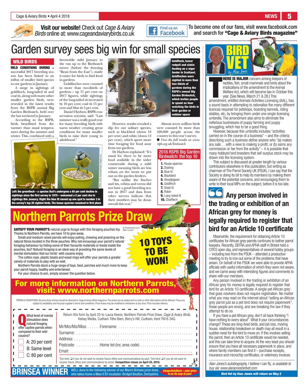 Cage & Aviary Birds Preview Pages