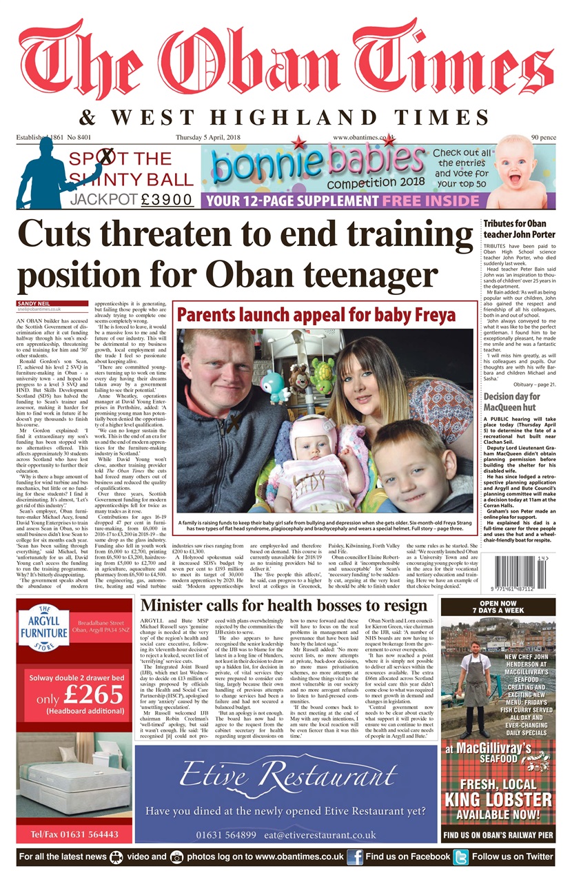 The Oban Times & Lochaber Times Preview Pages