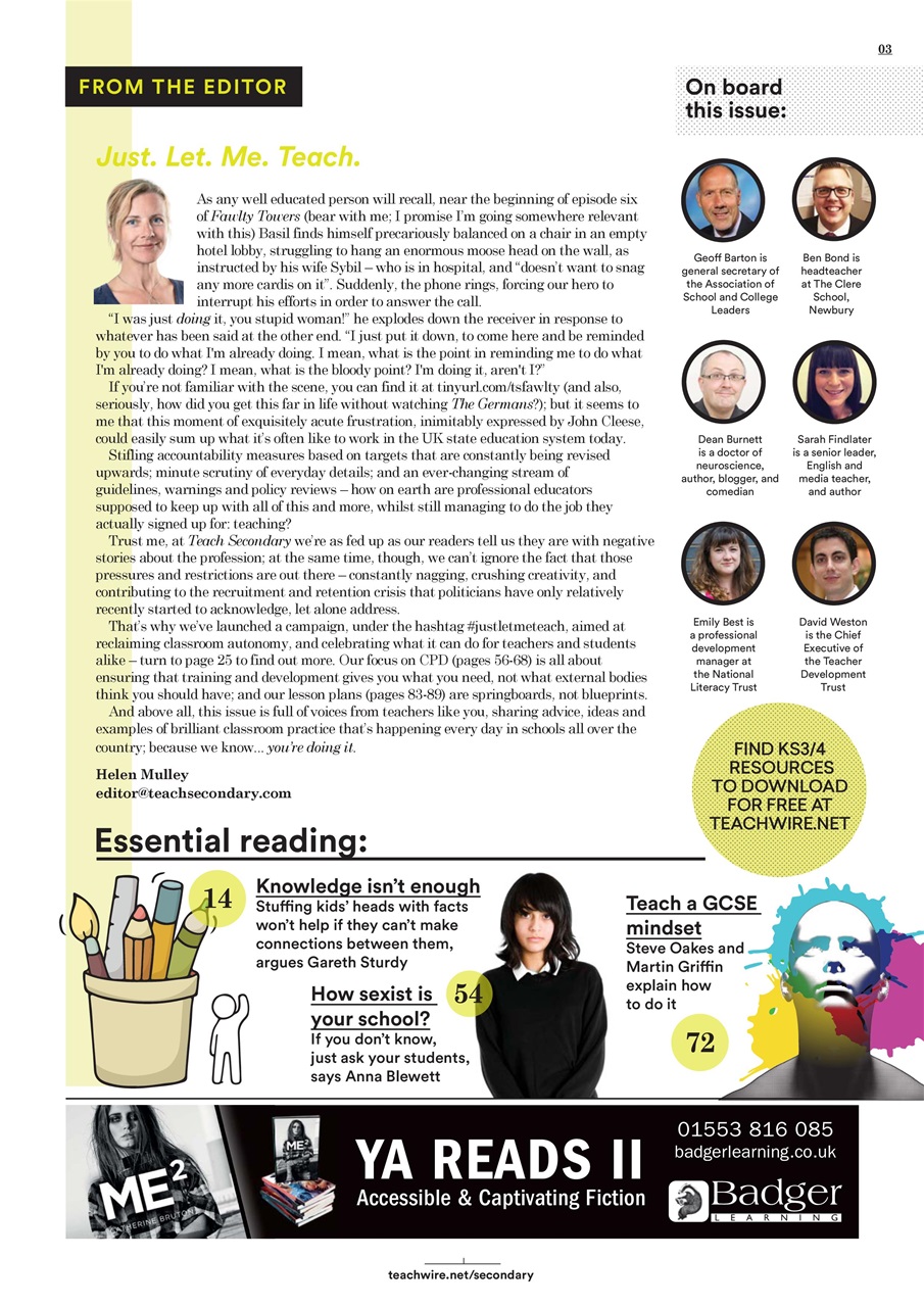 Teach Secondary Preview Pages