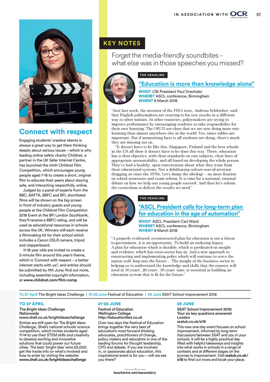 Teach Secondary Preview Pages