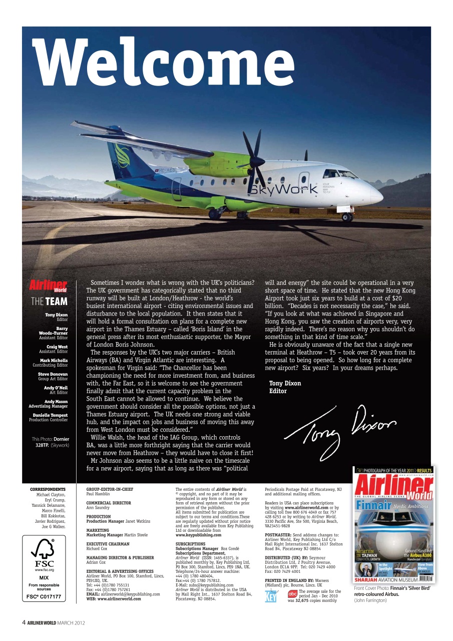 Airliner World Preview Pages
