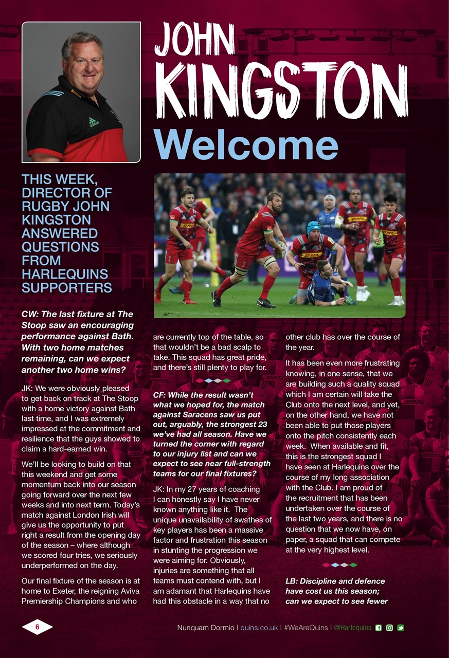 Harlequins Preview Pages