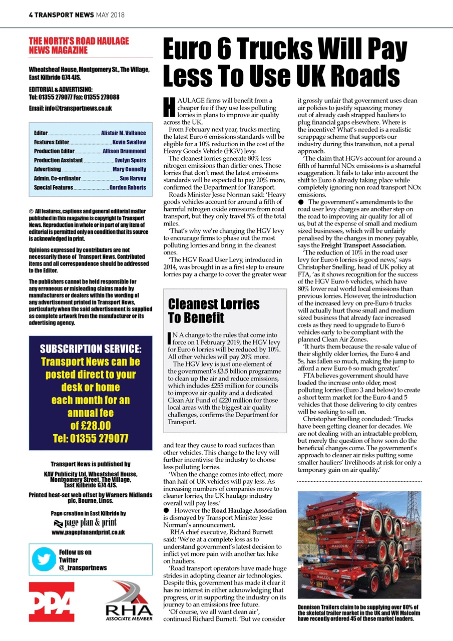 Transport News Preview Pages