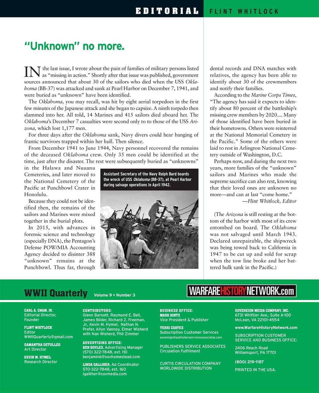 WWII Quarterly Preview Pages