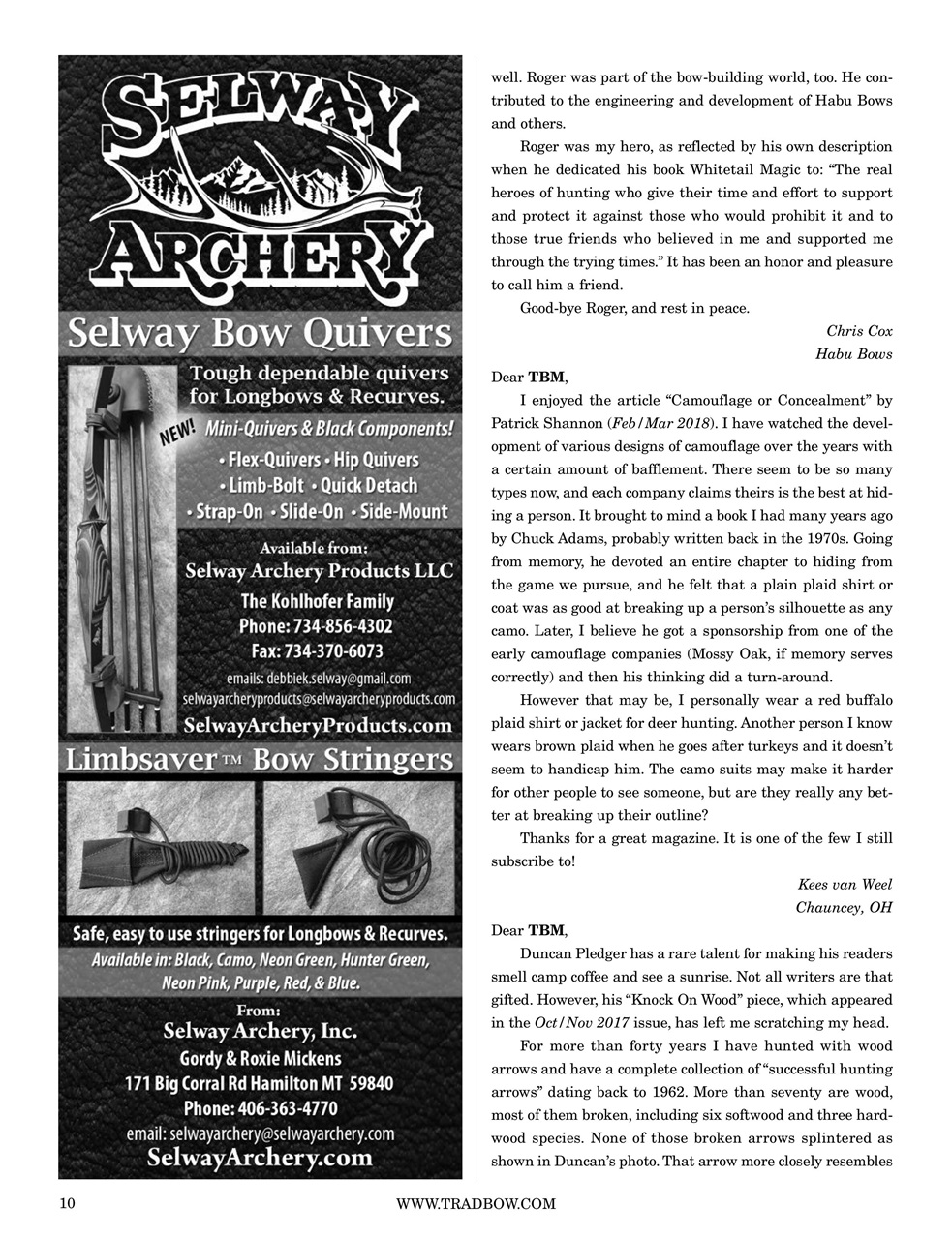 Traditional Bowhunter Magazine Preview Pages