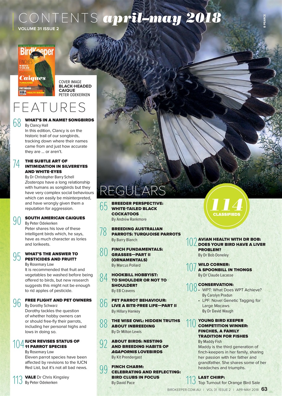Australian Birdkeeper Magazine Preview Pages
