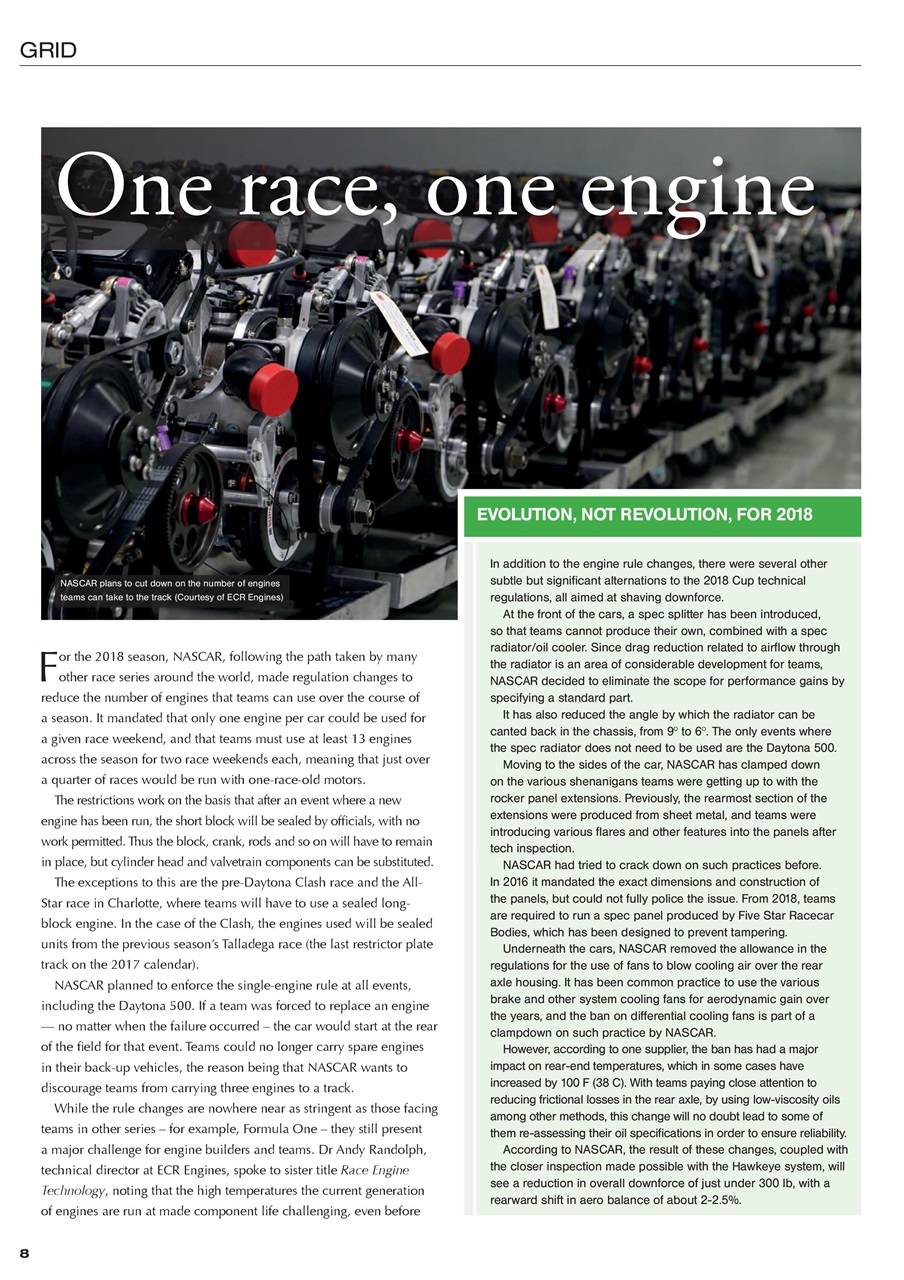 CUP Race Technology Preview Pages