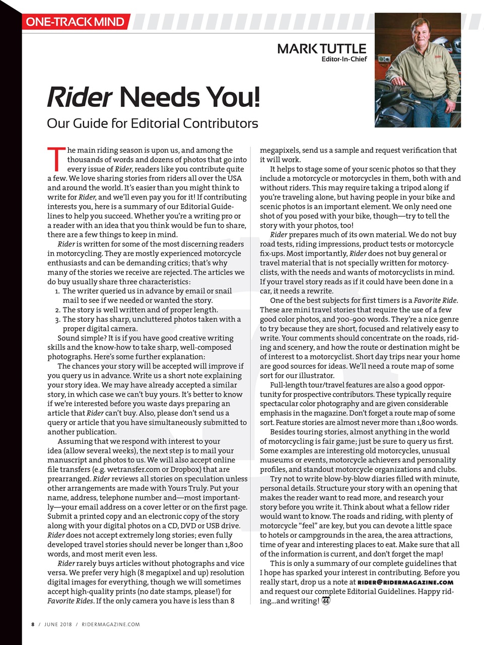 Rider Magazine Preview Pages