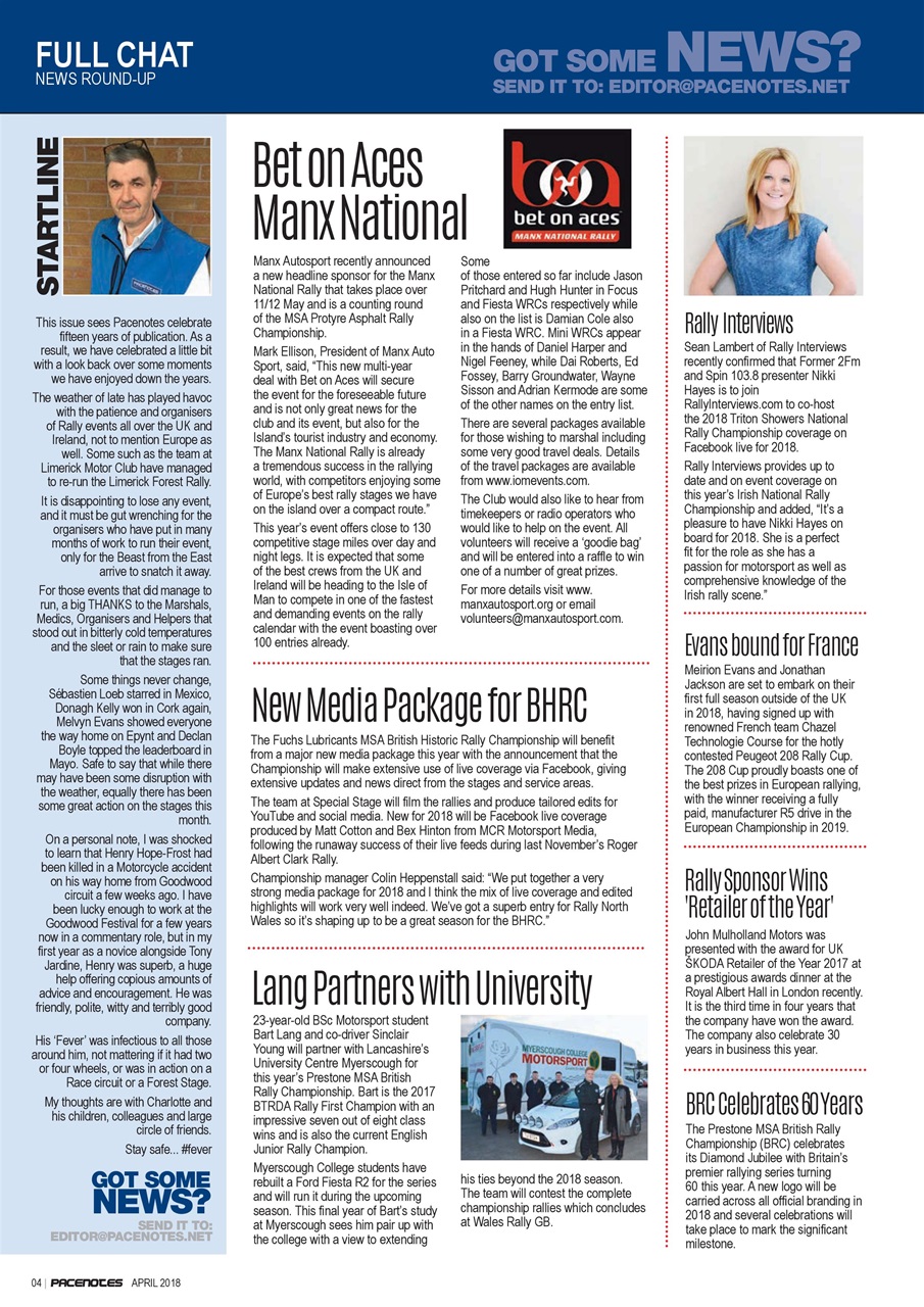 Pacenotes Rally magazine Preview Pages