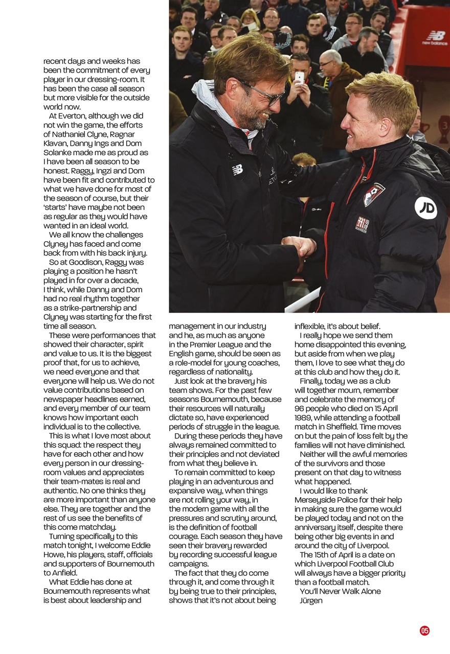 Liverpool FC Programmes Preview Pages