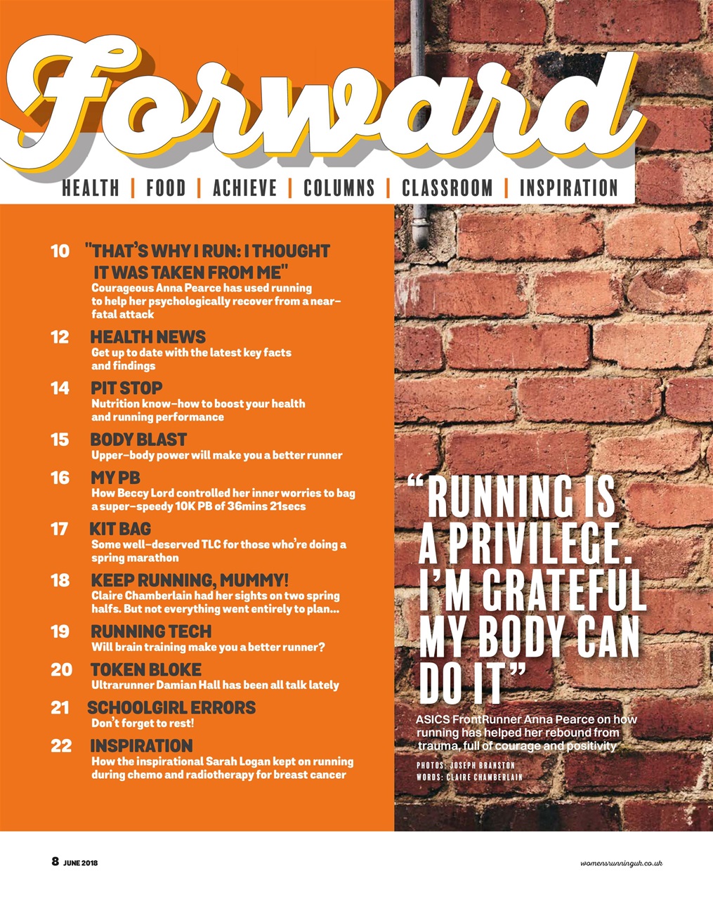 Women’s Running Preview Pages