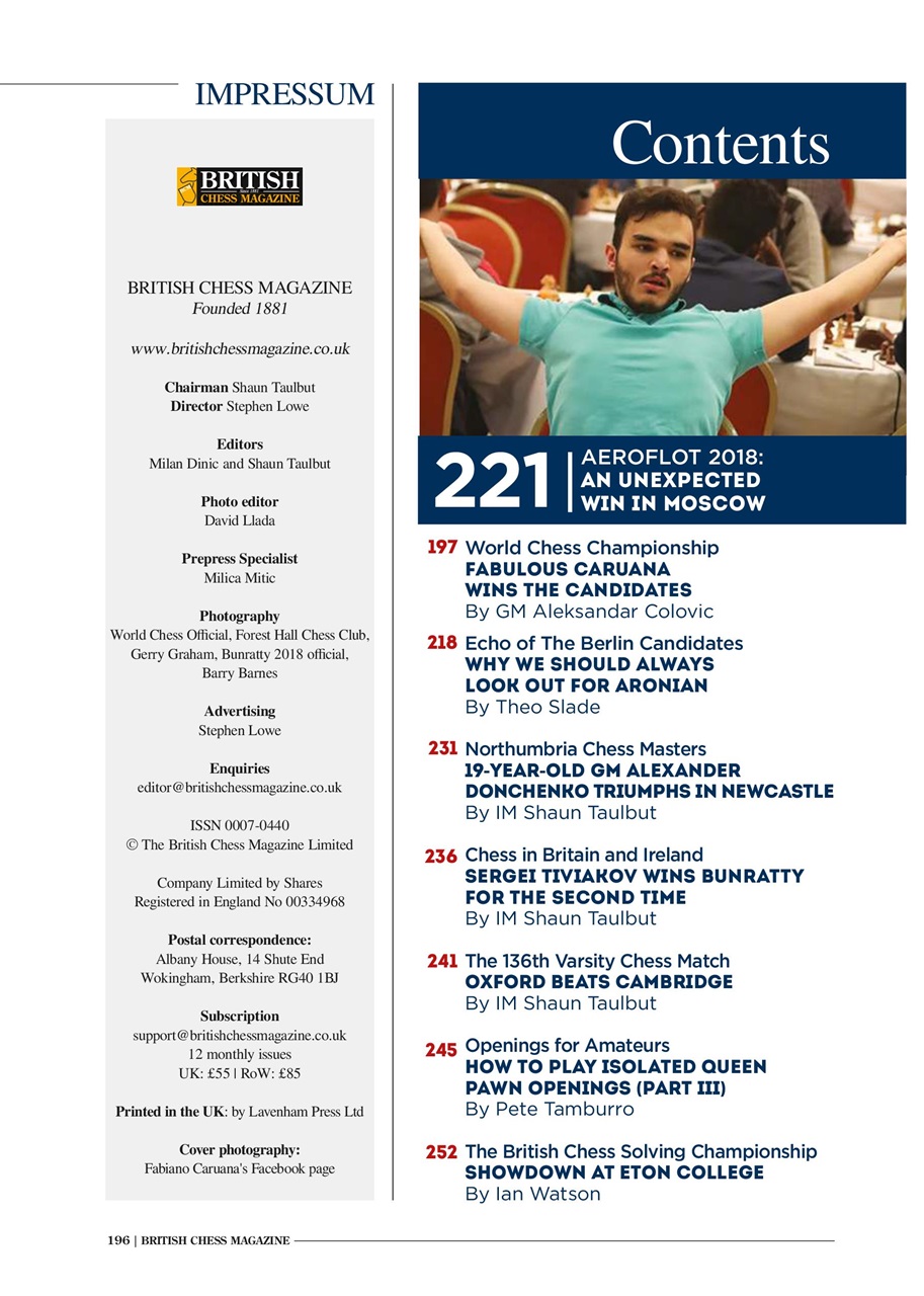 British Chess Magazine Preview Pages
