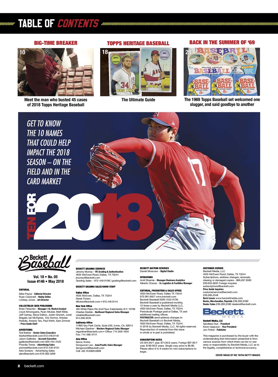 Beckett Baseball Magazine Preview Pages