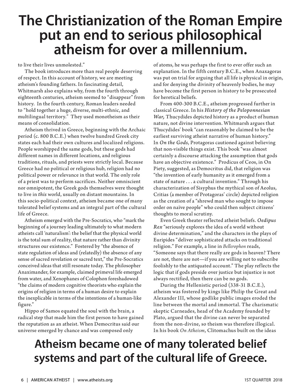 American Atheist Preview Pages
