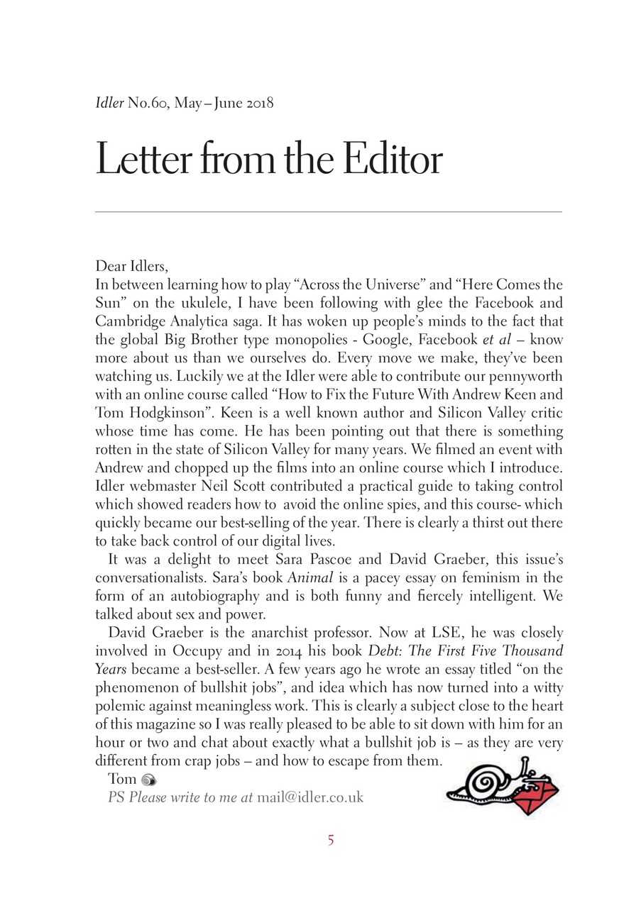 The Idler Magazine Preview Pages