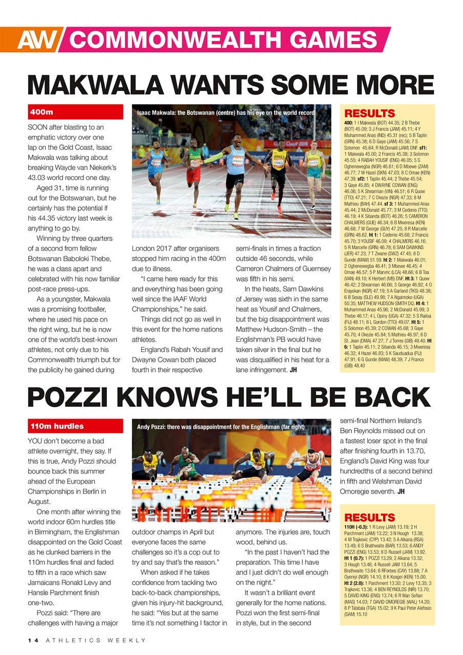 AW – Athletics Weekly Magazine Preview Pages