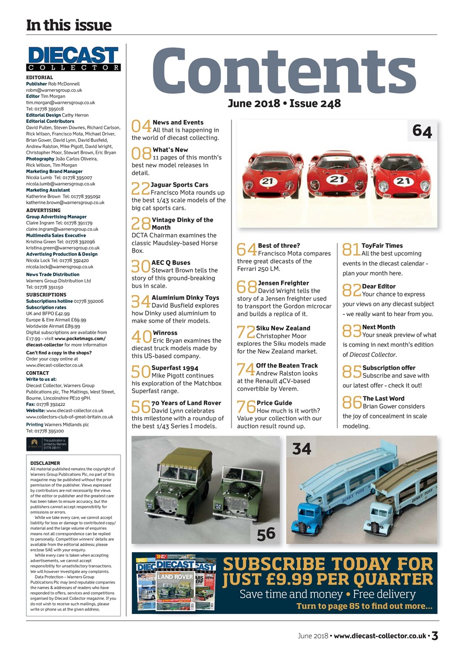 Diecast Collector Preview Pages