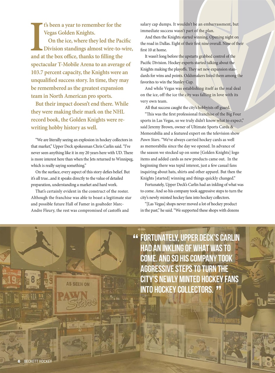 Beckett Hockey Magazine Preview Pages