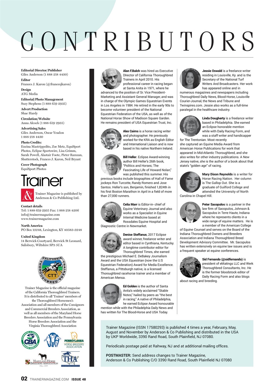 North American Trainer Magazine - horse racing Preview Pages
