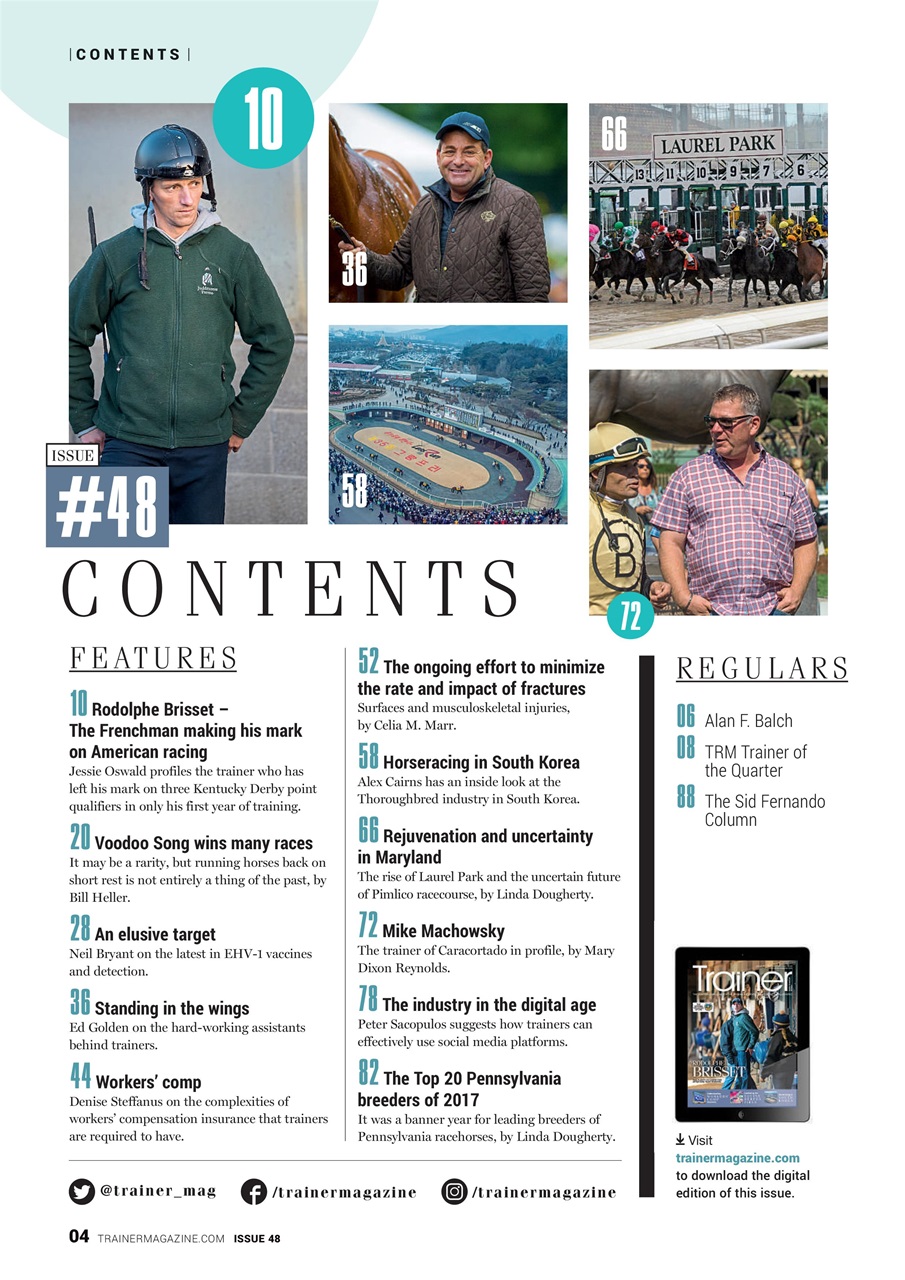 North American Trainer Magazine - horse racing Preview Pages