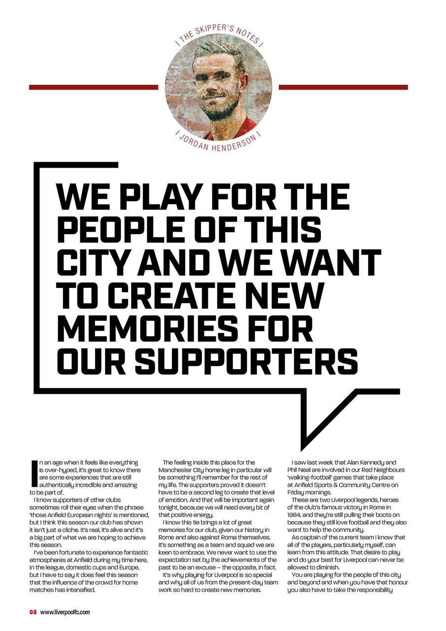 Liverpool FC Programmes Preview Pages