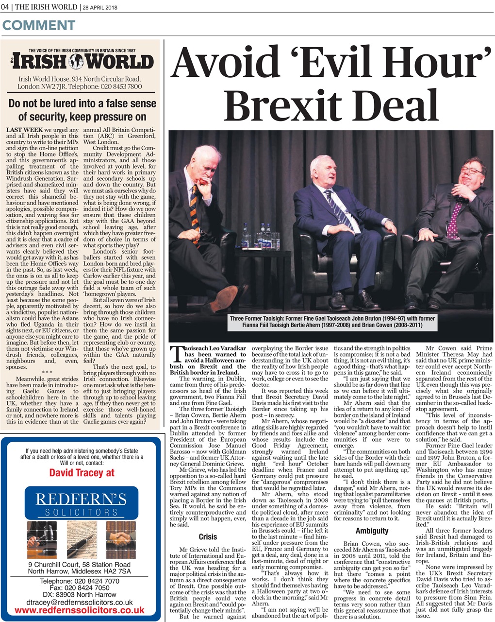 Irish World Preview Pages