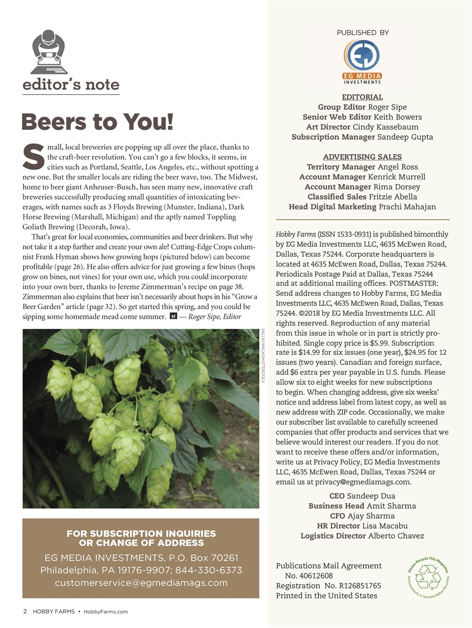Hobby Farms Magazine Preview Pages