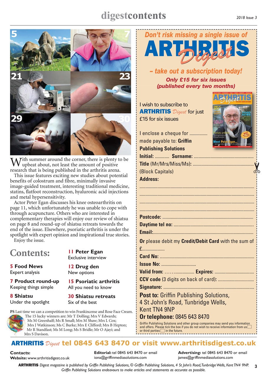 Arthritis Digest Preview Pages