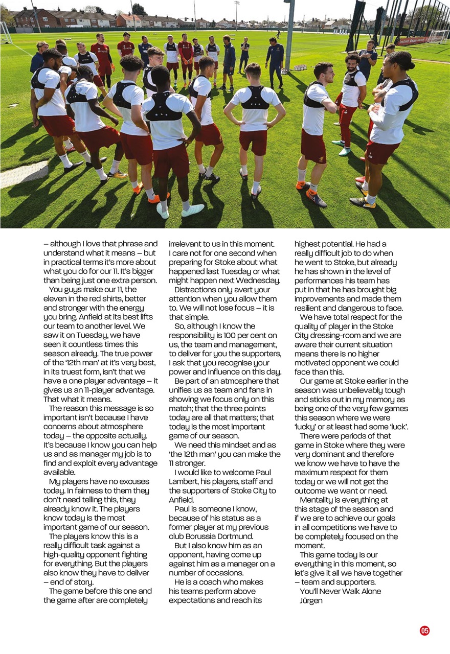 Liverpool FC Programmes Preview Pages