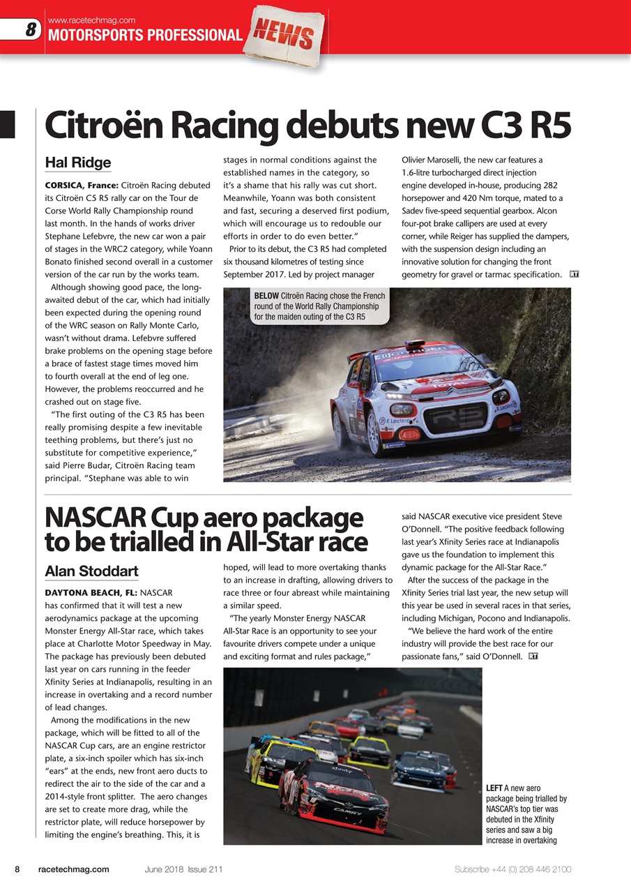 Race Tech Preview Pages