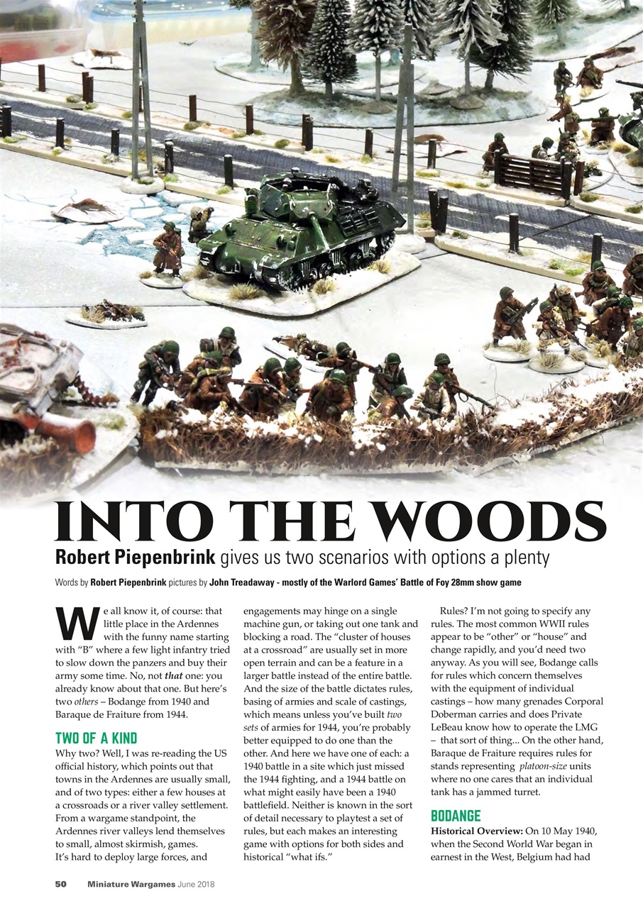 Miniature Wargames Preview Pages