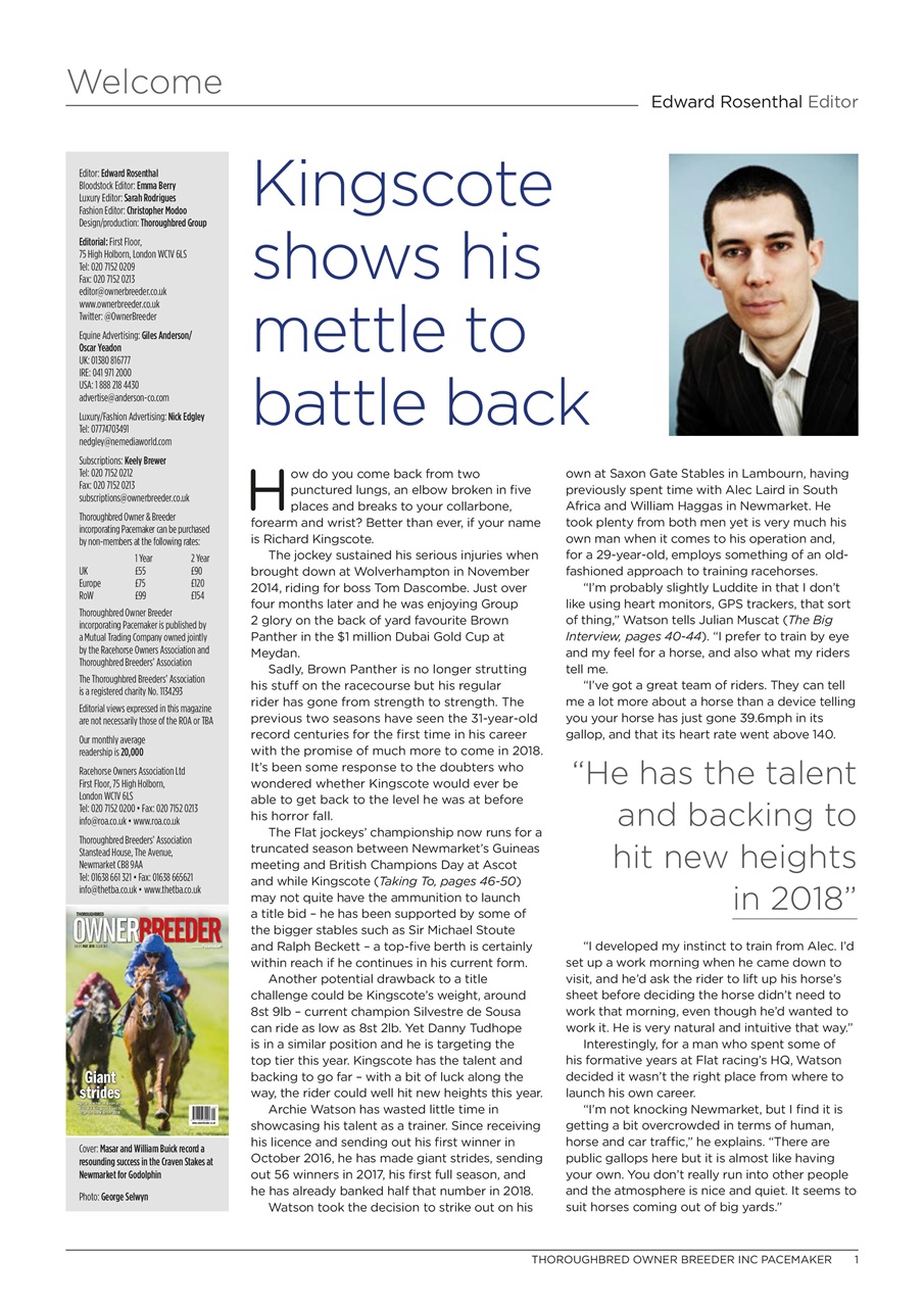 The Owner Breeder Preview Pages