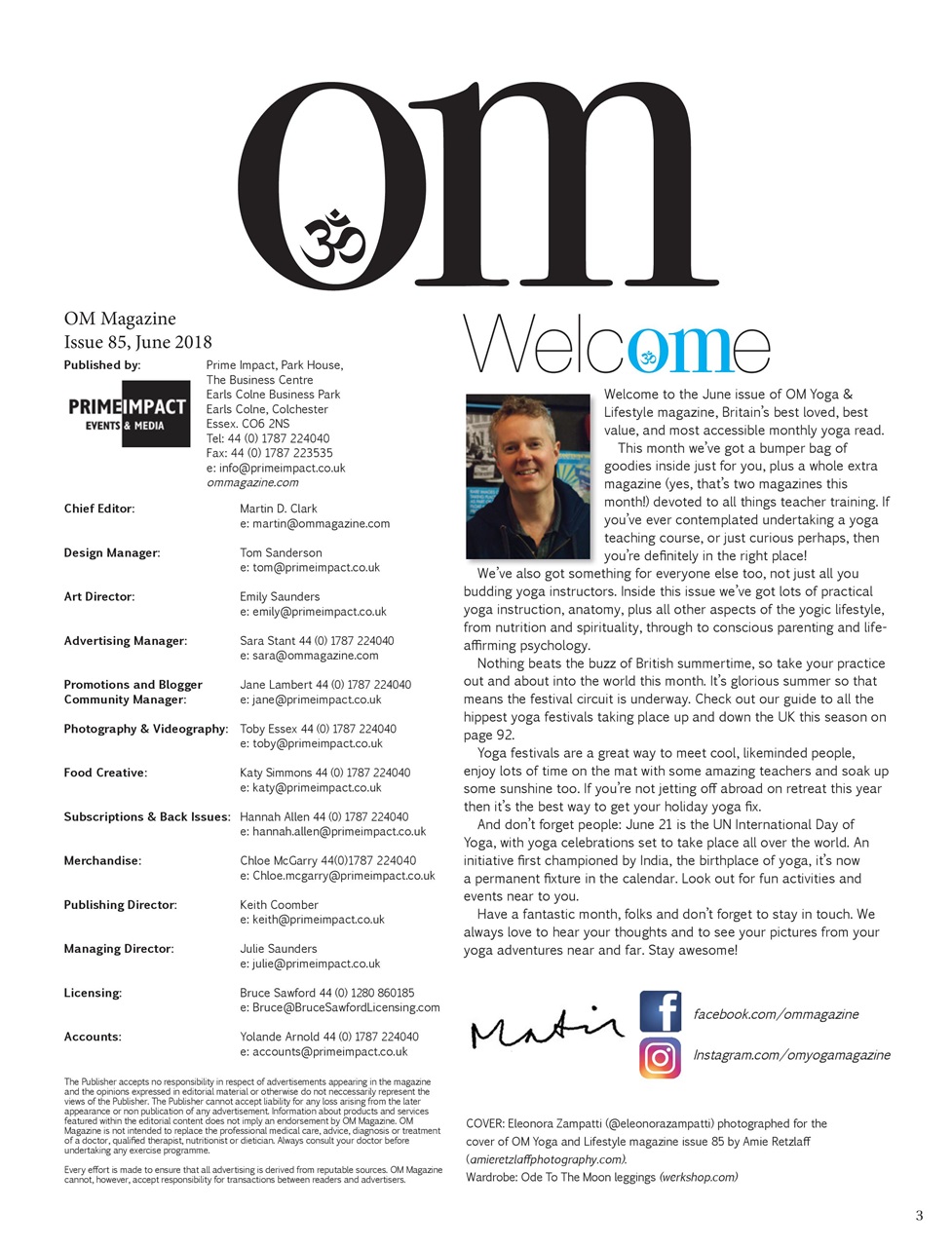 OM Yoga Magazine Preview Pages