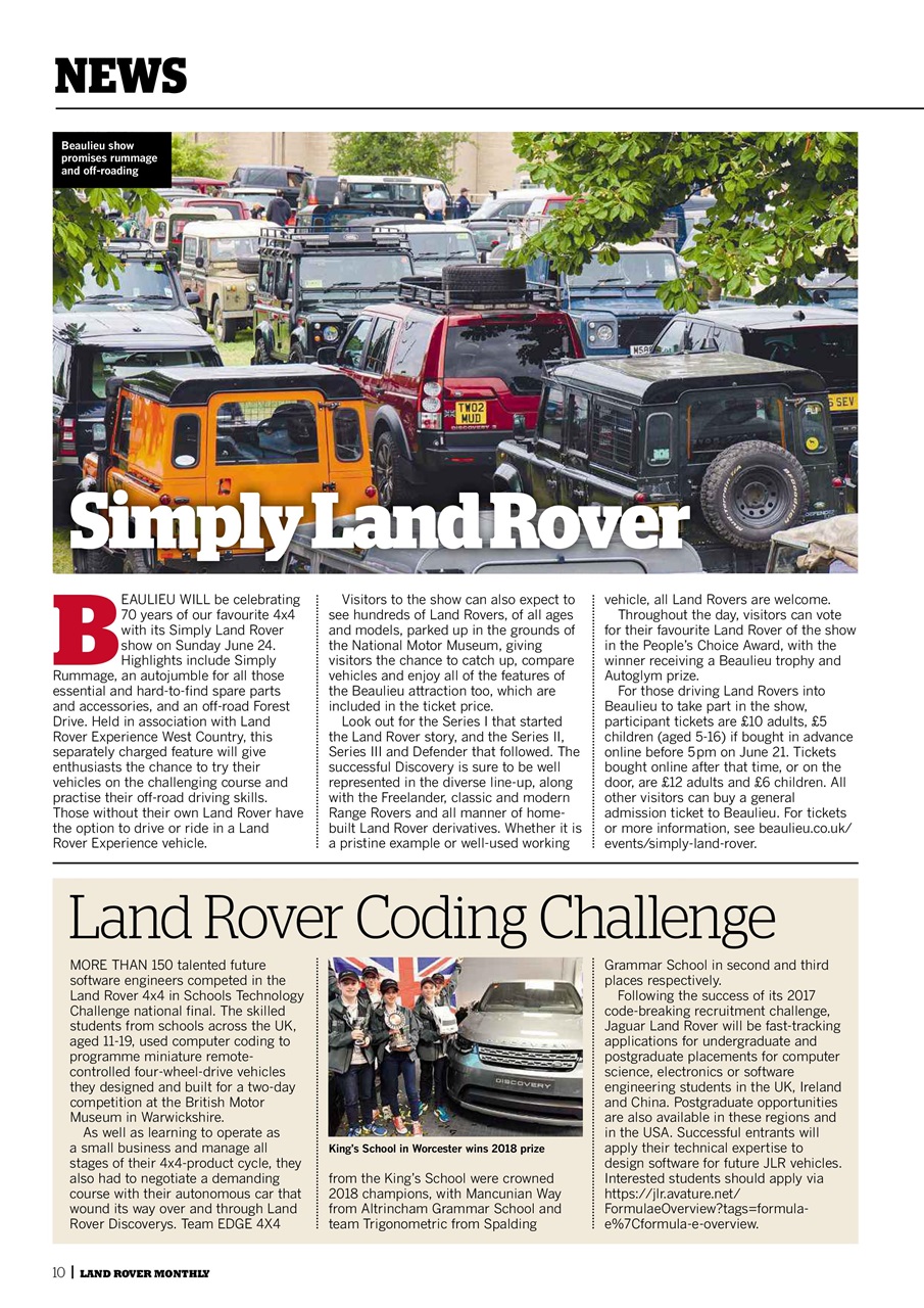 Land Rover Monthly Preview Pages