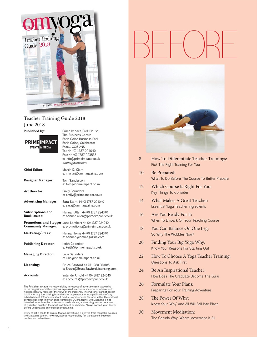 OM Yoga Magazine Preview Pages
