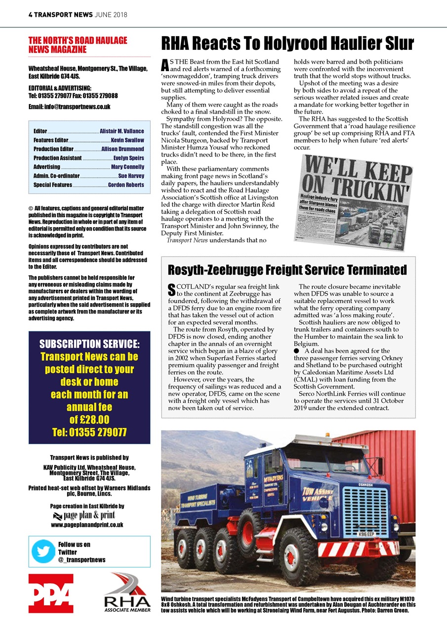 Transport News Preview Pages