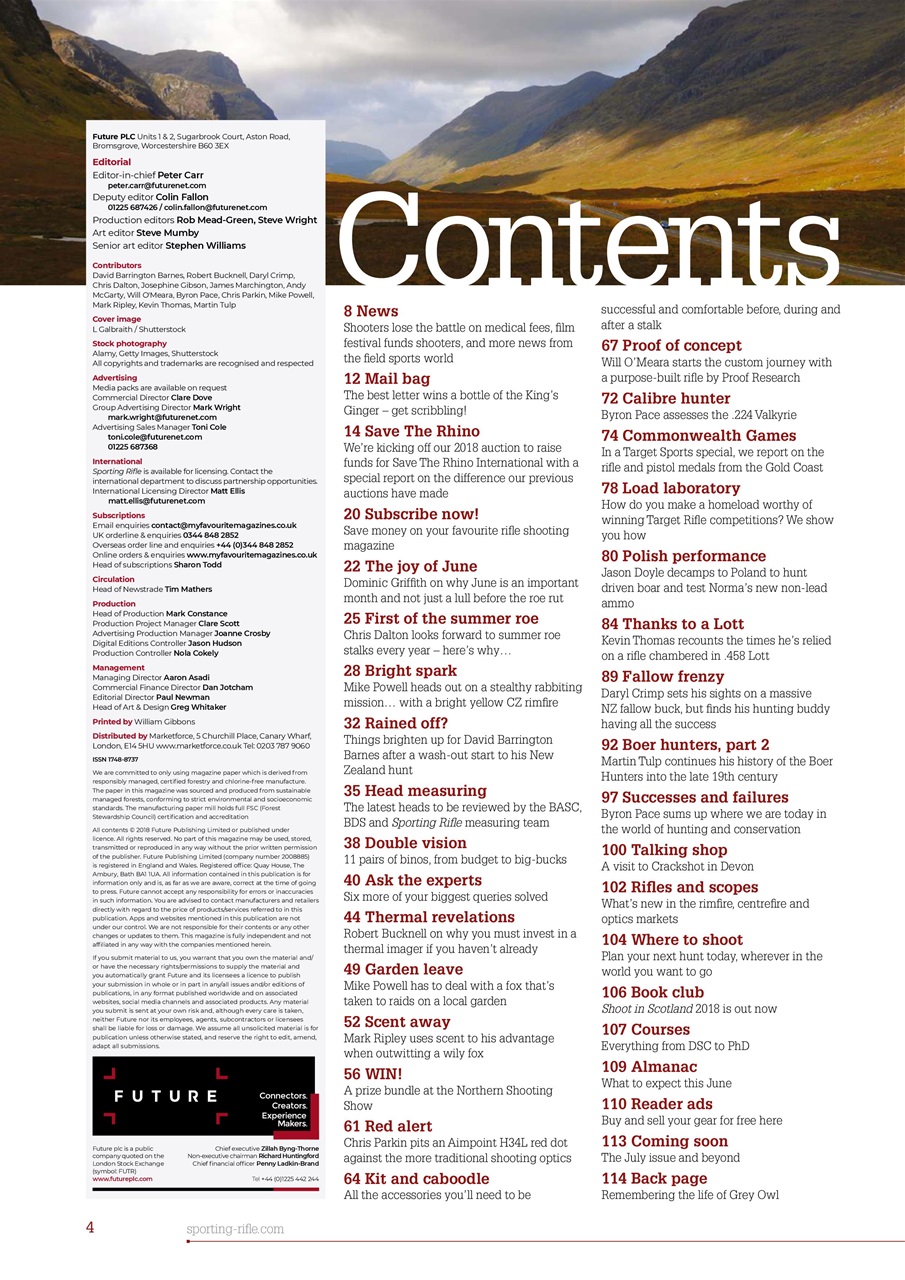 Sporting Rifle Preview Pages