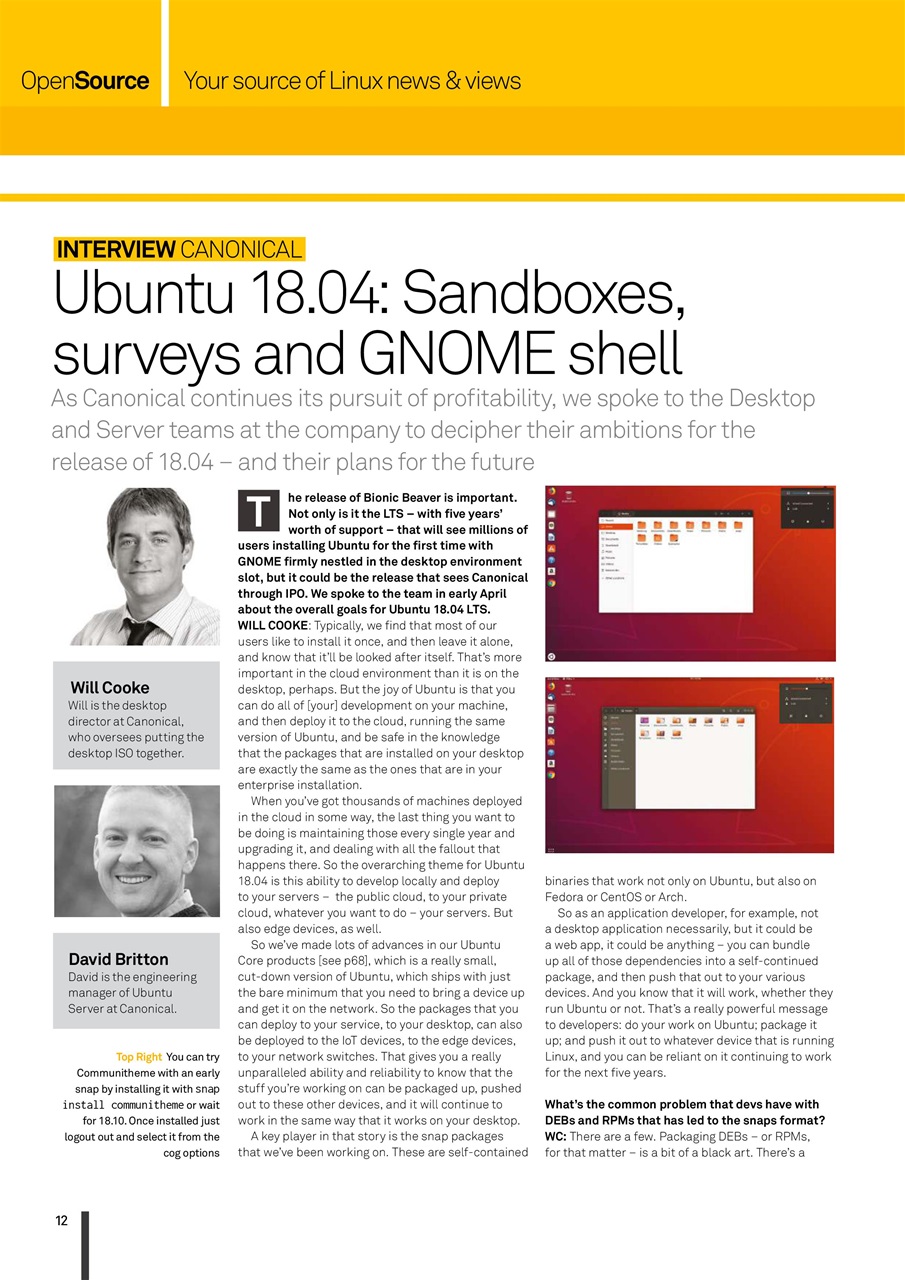 Linux User and Developer Preview Pages