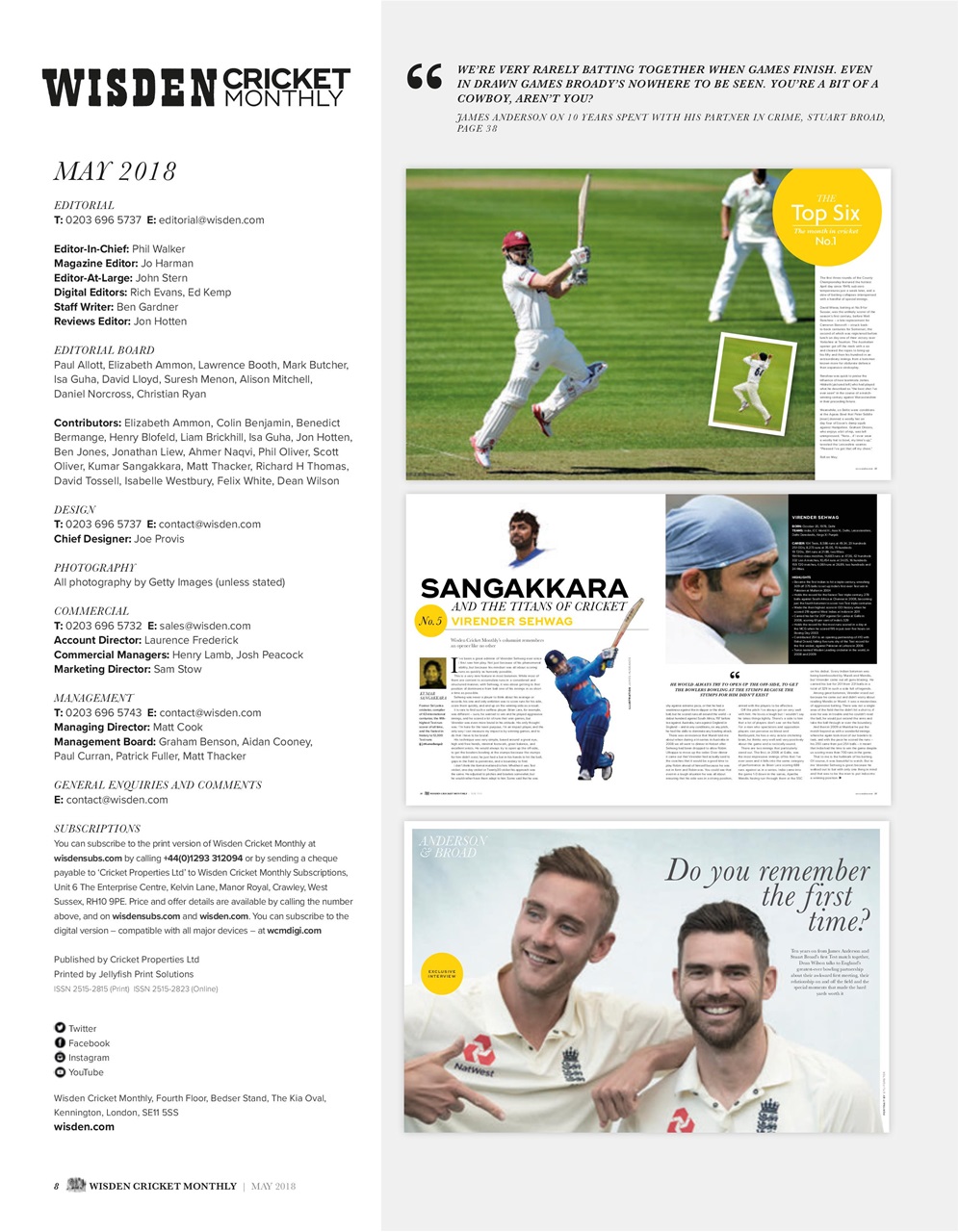 Wisden Cricket Monthly Preview Pages