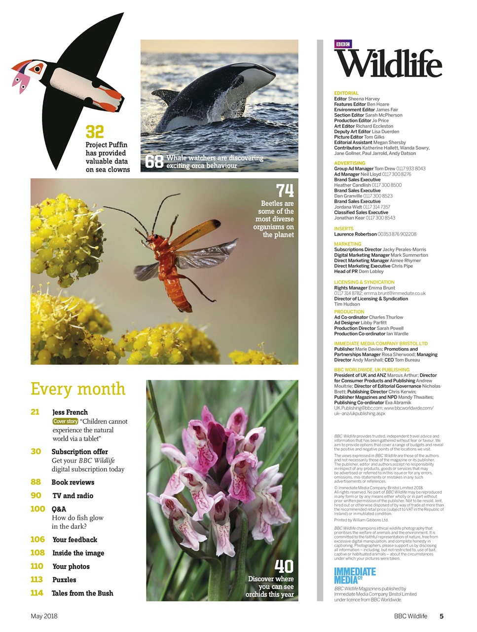 BBC Wildlife Magazine Preview Pages