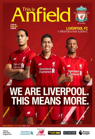 Liverpool FC Programmes issue vs Brighton & Hove Albion 17/ 18