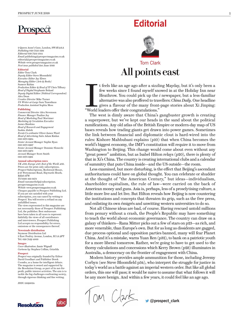 Prospect Magazine Preview Pages