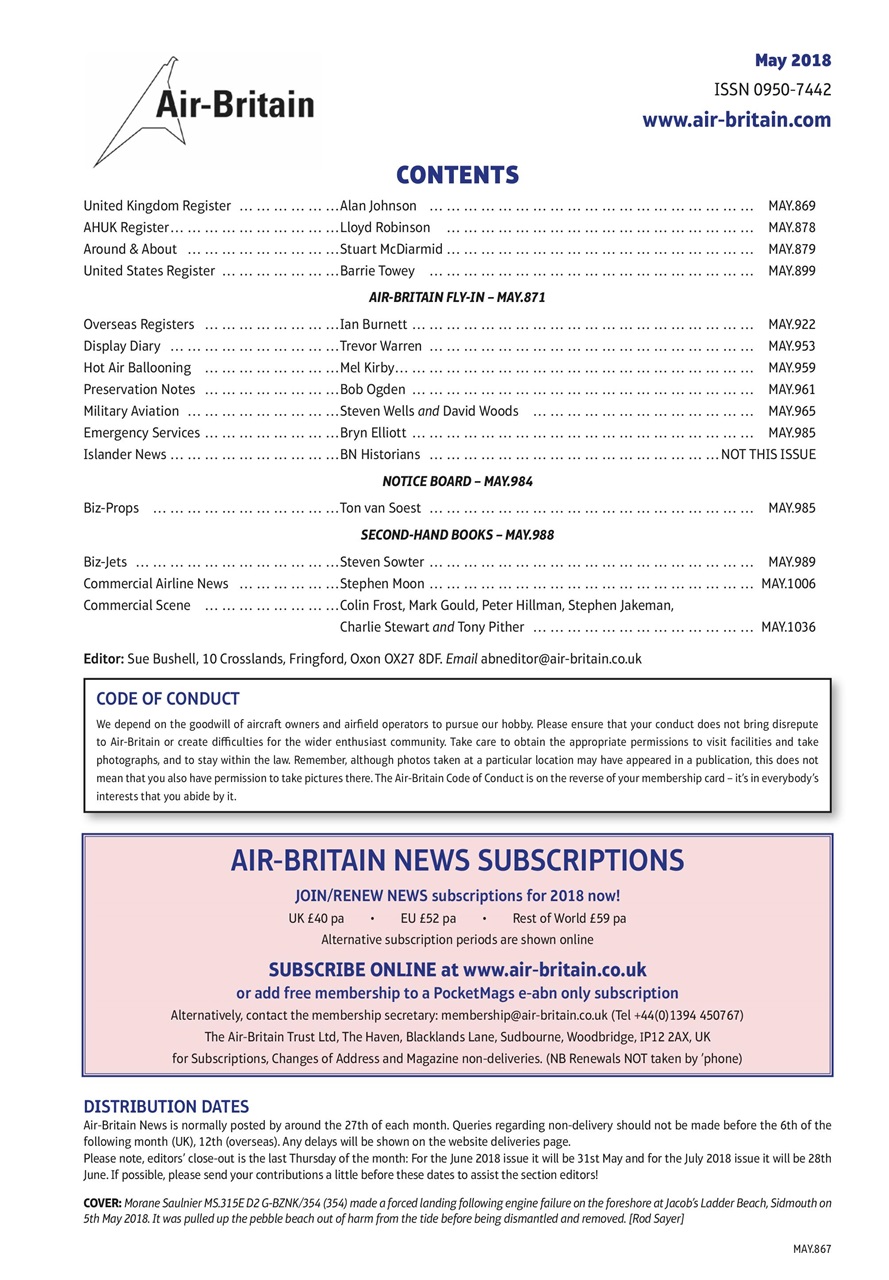 Air Britain News Preview Pages