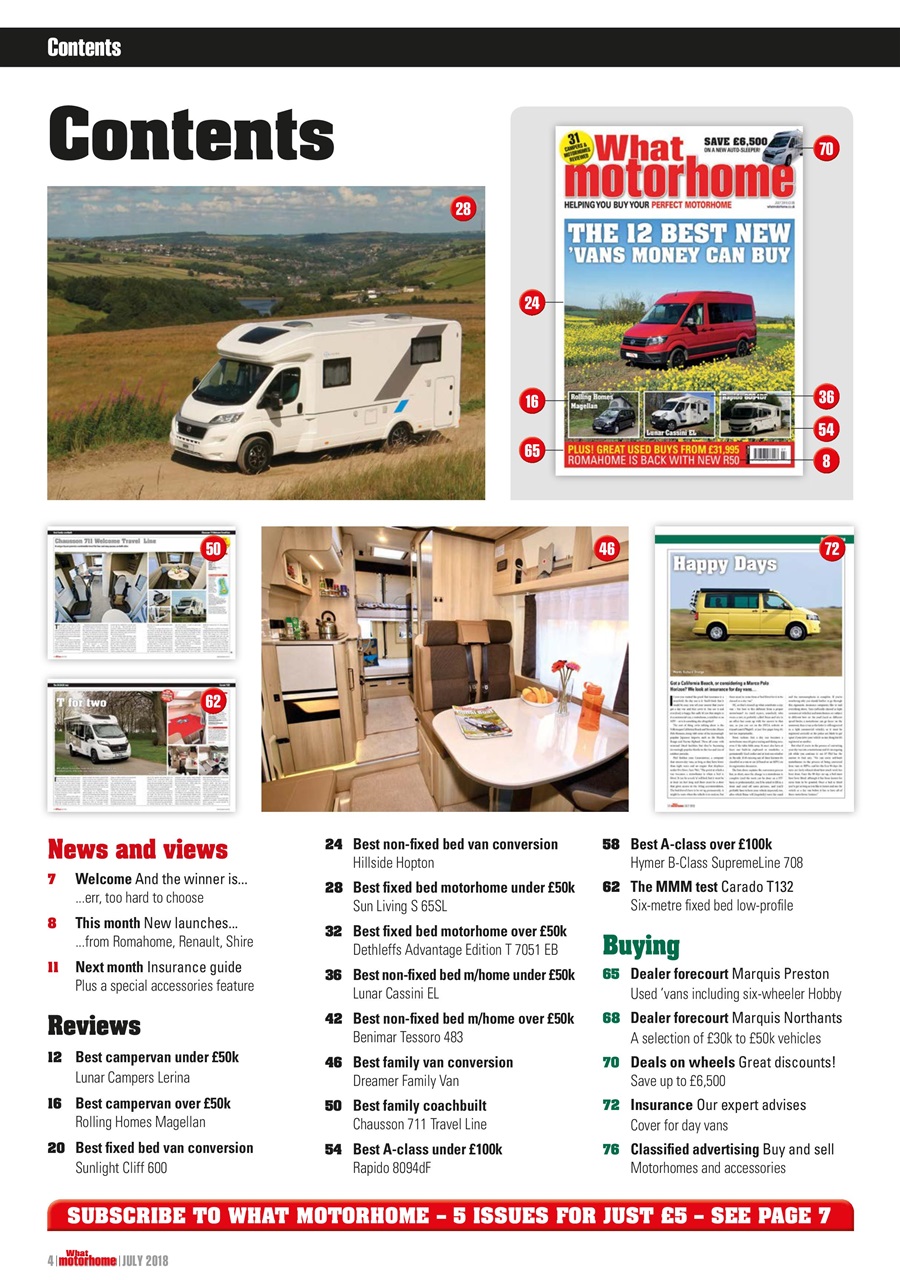 What Motorhome magazine Preview Pages